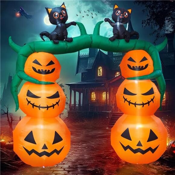 Holiday | 9ft H Giant Halloween Inflatable Pumpkin Archway With Two ...